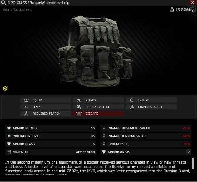 NPP KlASS Bagariy armored rig - Escape from Tarkov Wiki*